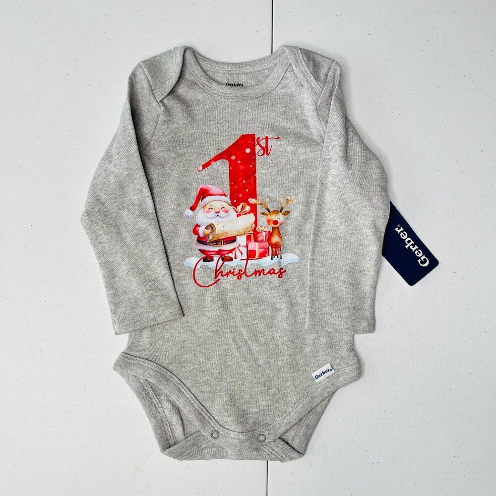Baby's First Christmas, long sleeve onesie